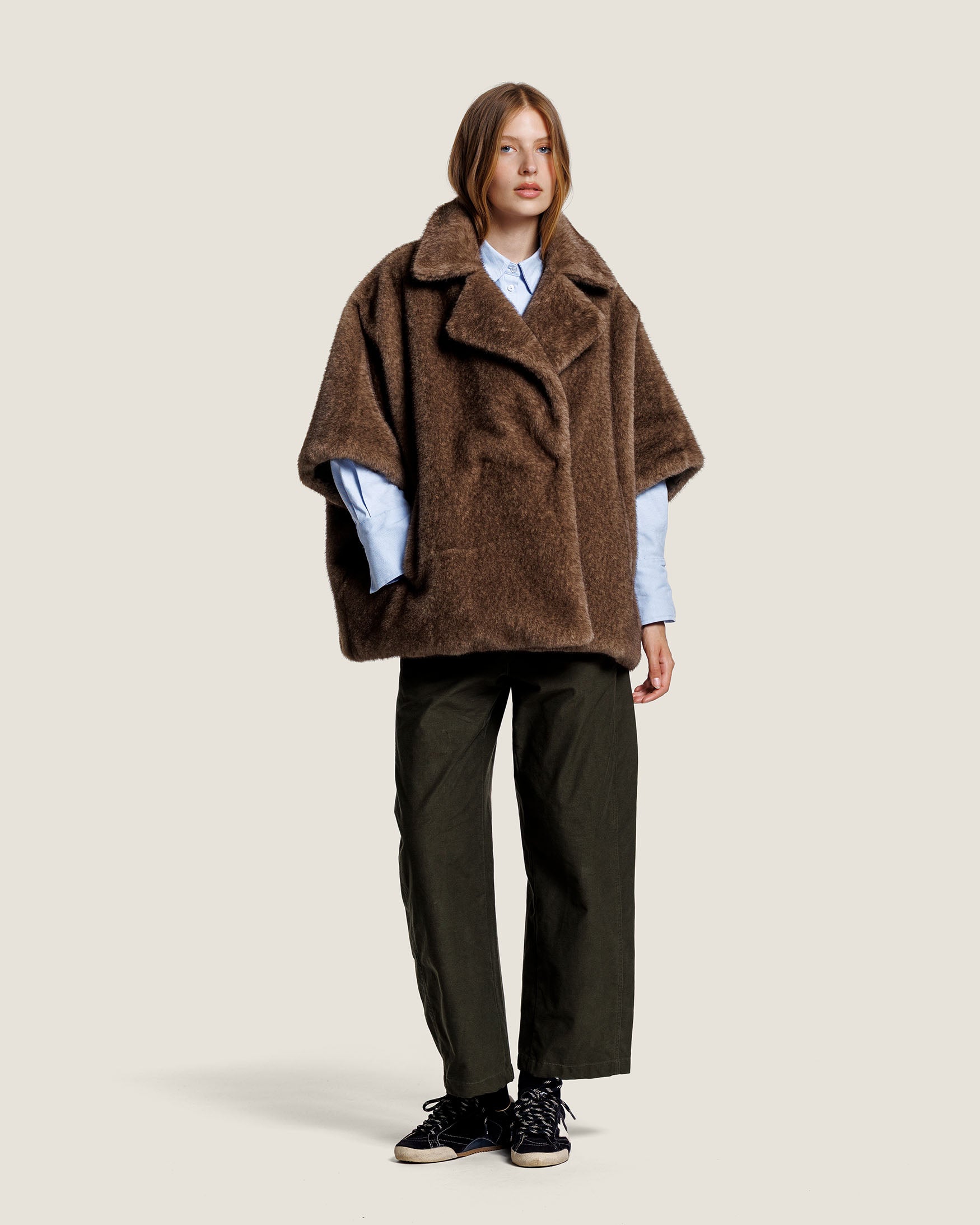 ELIN FAUX MINK CAPE