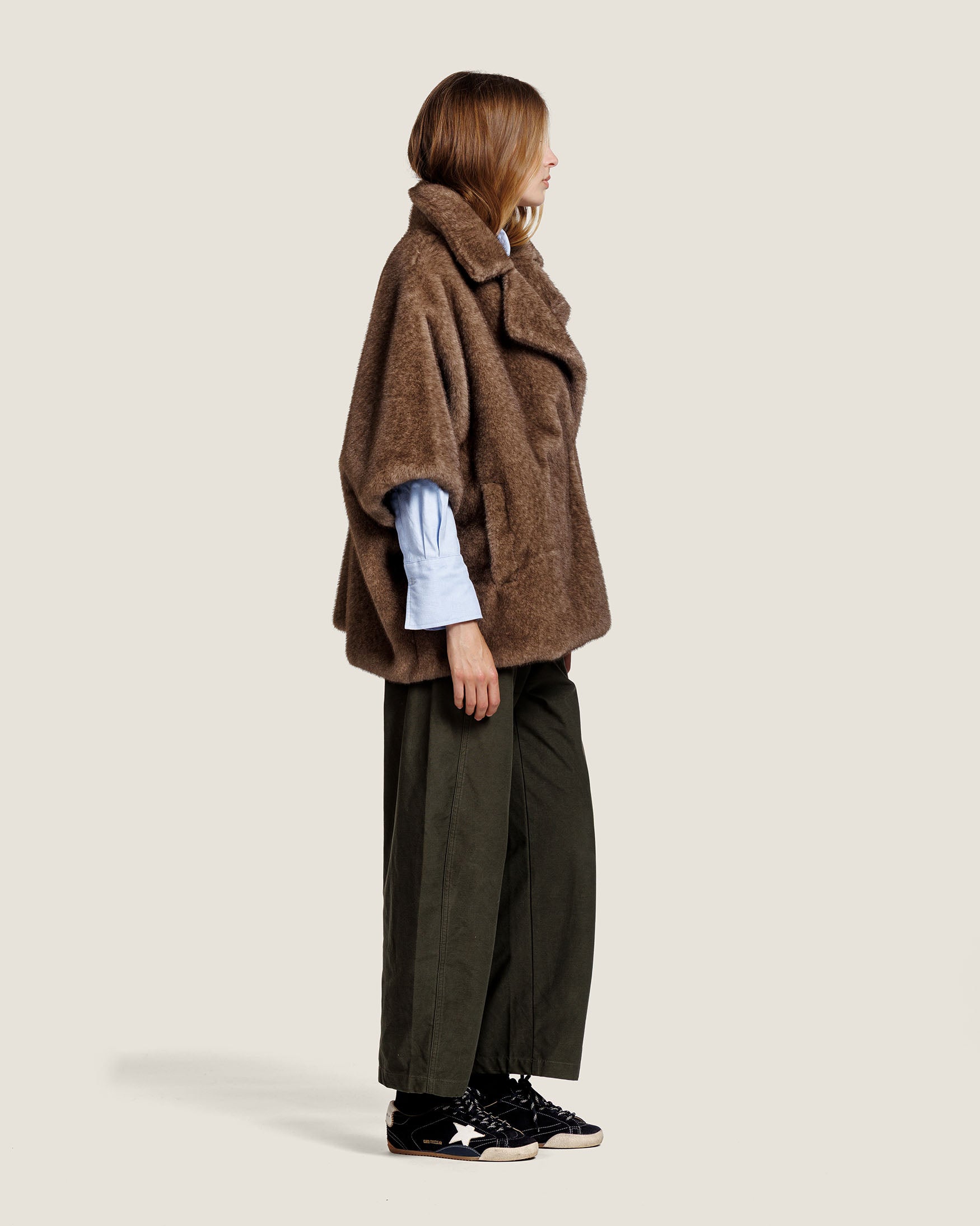 ELIN FAUX MINK CAPE