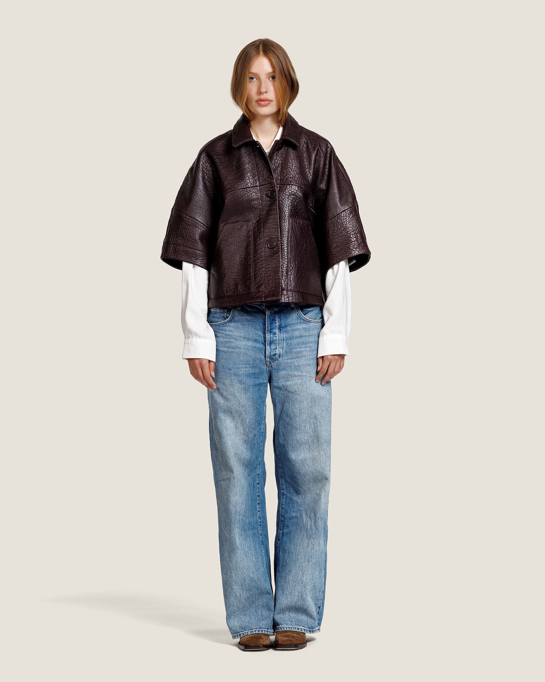 Lena - Leather Cape