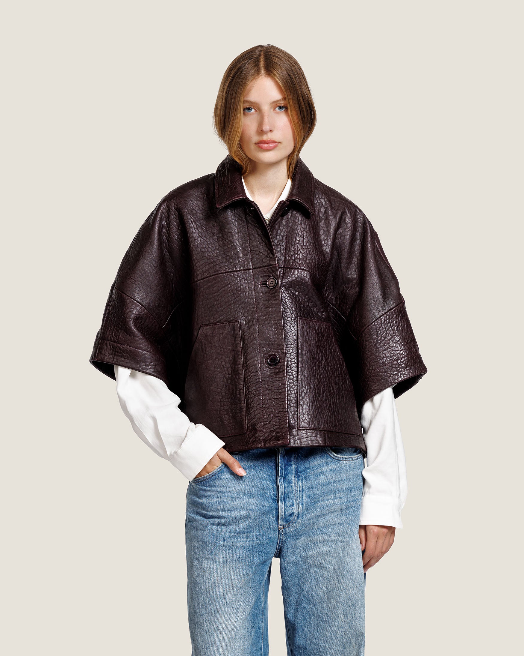 Lena - Leather Cape