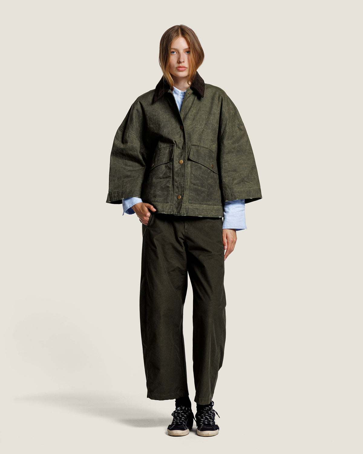 LEXIE WAXED CANVAS CAPE