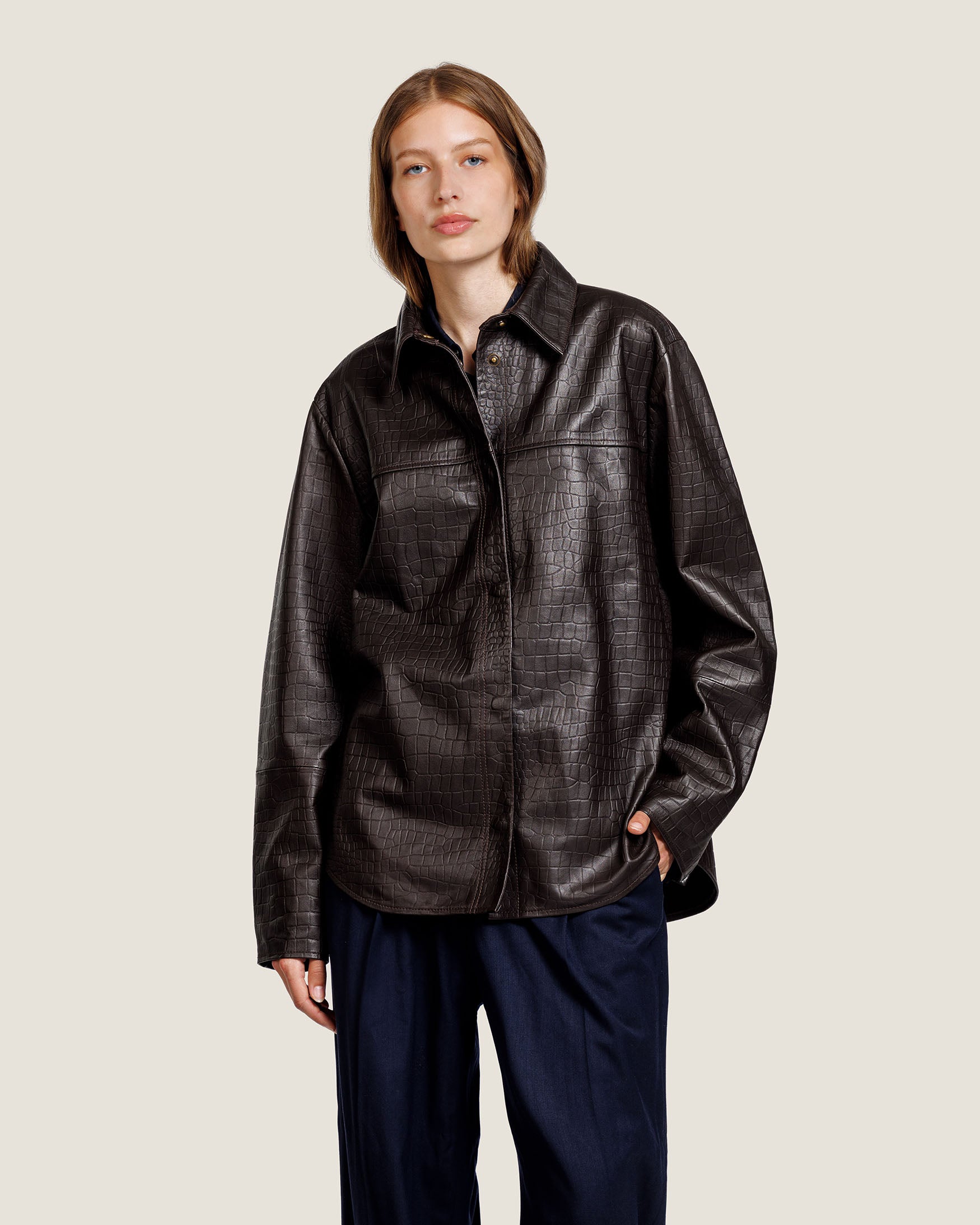 Pippa - Leather Blouse