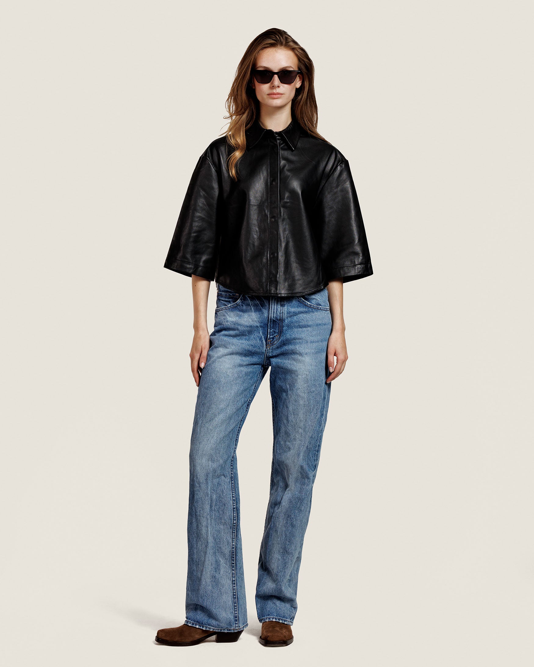Mila - Leather Blouse